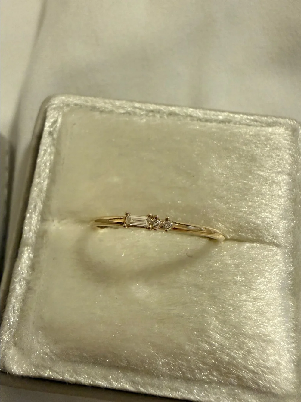New Melanie Casey Mose Code Ring D Yellow Gold Size 4